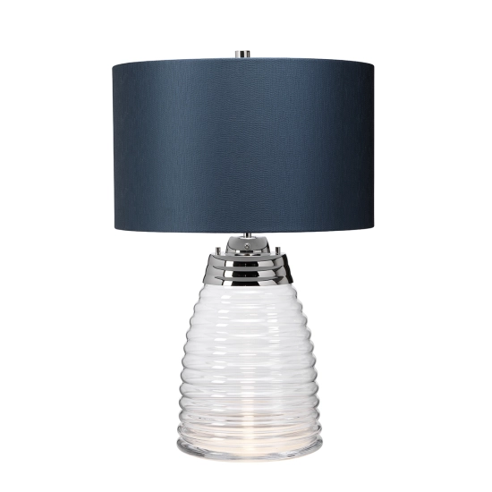 kinkiecik.pl Lampa stołowa Milne – 2 źródła światła – Ciemnoniebieski abażur QN-MILNE-TL-TEAL Elstead Lighting
