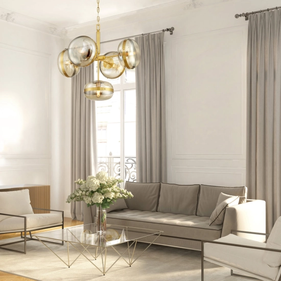 Żyrandol Nottingham – 5 źródeł światła QN-NOTTINGHAM-5P-AB Elstead Lighting