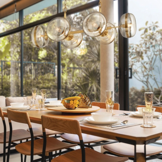 Lampa wyspowa Nottingham – 6 źródeł światła QN-NOTTINGHAM-6LP-AB Elstead Lighting
