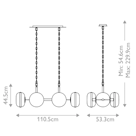 Lampa wyspowa Nottingham – 6 źródeł światła QN-NOTTINGHAM-6LP-AB Elstead Lighting