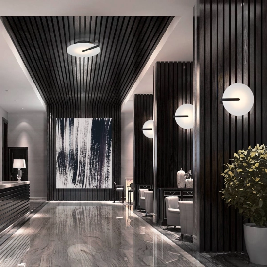 Mały plafon / kinkiet Nuvola – Matowa czerń QN-NUVOLA-F-S-BK Elstead Lighting