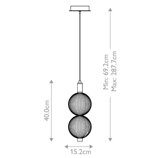 Mała lampa wisząca Palams – 2 źródła światła – Polerowany nikiel QN-PALMAS-2MP-PN Elstead Lighting