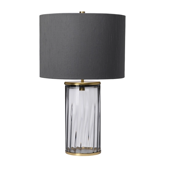 kinkiecik.pl Lampa stołowa Reno – 1 źródło światła – Przydymione szkło/ Stary mosiądz QN-RENO-SMOKE-AB Elstead Lighting