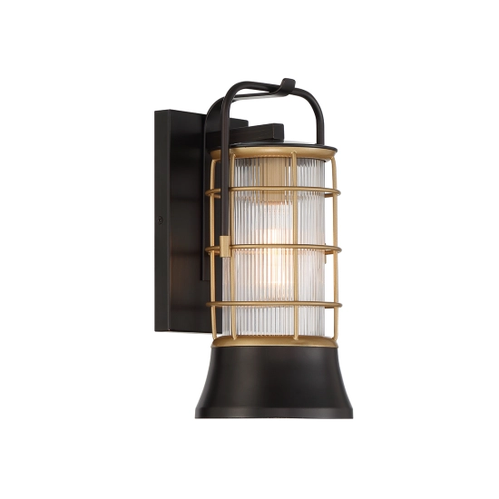 Mała latarnia naścienna Rivamar – 1 źródło światła – Czarno-złoty QN-RIVAMAR-S-BLK-GD Elstead Lighting