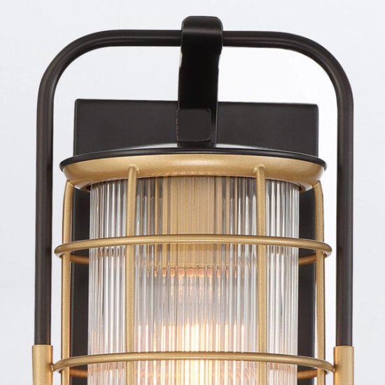 Mała latarnia naścienna Rivamar – 1 źródło światła – Czarno-złoty QN-RIVAMAR-S-BLK-GD Elstead Lighting