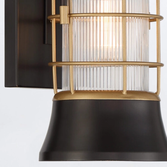Mała latarnia naścienna Rivamar – 1 źródło światła – Czarno-złoty QN-RIVAMAR-S-BLK-GD Elstead Lighting