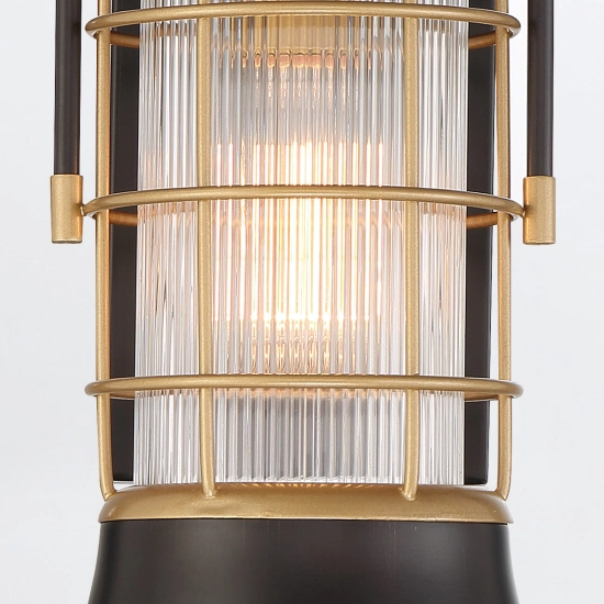 Mała latarnia naścienna Rivamar – 1 źródło światła – Czarno-złoty QN-RIVAMAR-S-BLK-GD Elstead Lighting