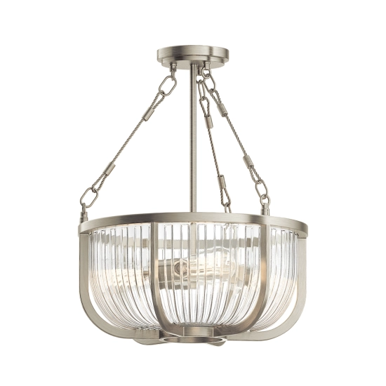 Lampa wisząca/ Półplafon Roux – 3 źródła światła -Szczotkowany nikiel QN-ROUX3-BN Elstead Lighting