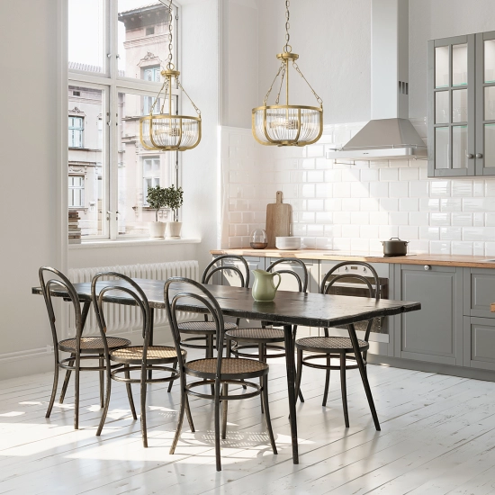 Lampa wisząca/ Półplafon Roux – 3 źródła światła – Naturalny mosiądz QN-ROUX3-NBR Elstead Lighting