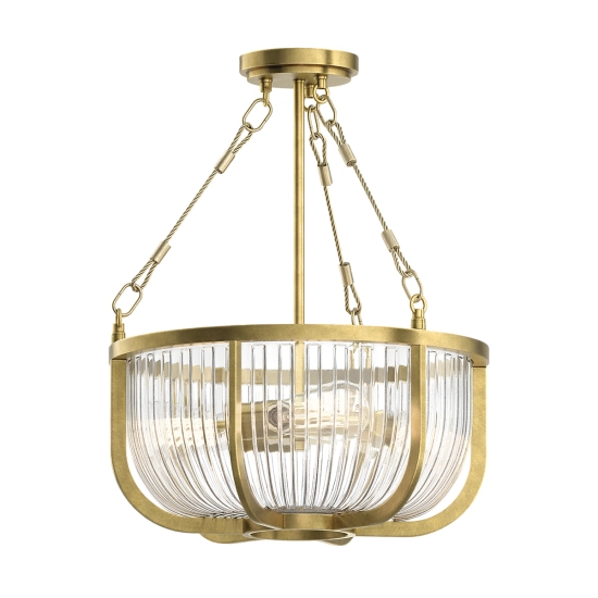 Lampa wisząca/ Półplafon Roux – 3 źródła światła – Naturalny mosiądz QN-ROUX3-NBR Elstead Lighting