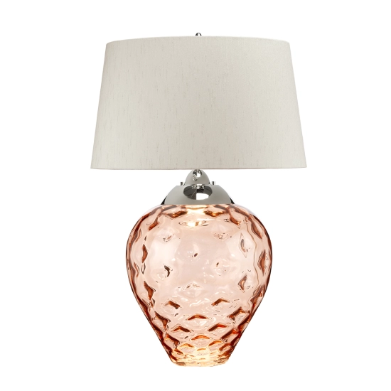 kinkiecik.pl Duża lampa stołowa Samara – 2 źródła światła – Łososiowa QN-SAMARA-TL-LRG-SLM Elstead Lighting