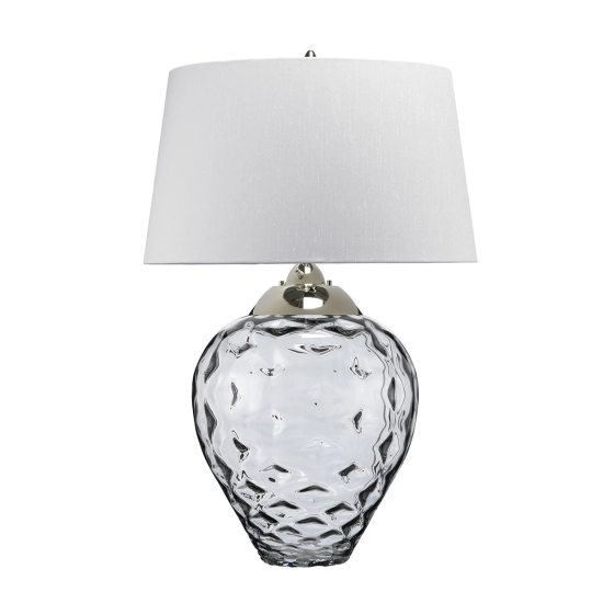 Duża lampa stołowa Samara – 2 źródła światła – Przydymione szkło QN-SAMARA-TL-LRG-SMK Elstead Lighting