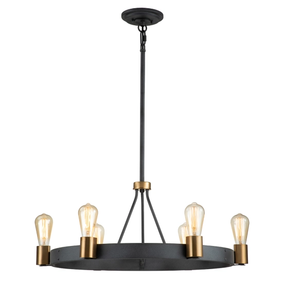 kinkiecik.pl Lampa wisząca/ Półplafon Silas – 6 źródeł światła QN-SILAS-6P-DZ Elstead Lighting