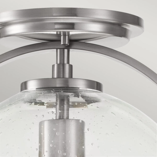 Plafon Somerset – 1 źródło światła – Przezroczyste szkło – Szczotkowany nikiel QN-SOMERSET-F-C-BN Elstead Lighting