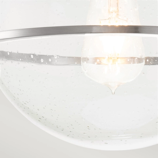 Plafon Somerset – 1 źródło światła – Przezroczyste szkło – Szczotkowany nikiel QN-SOMERSET-F-C-BN Elstead Lighting