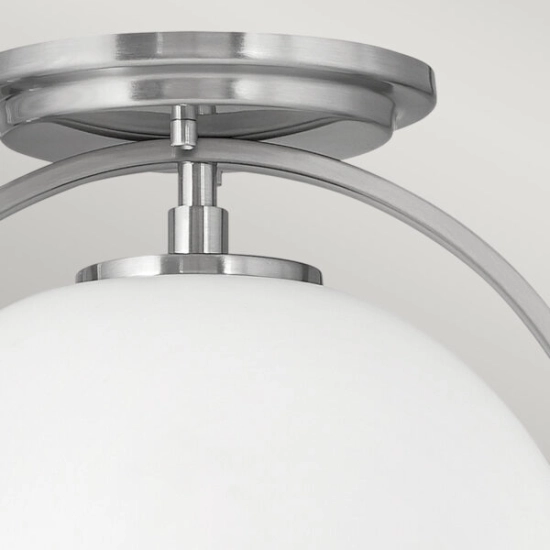 Plafon Somerset – 1 źródło światła – Opalowe szkło – Szczotkowany nikiel QN-SOMERSET-F-O-BN Elstead Lighting