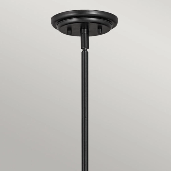 Lampa wisząca Somerset – 1 źródło światła – Opalowe szkło – Czarna QN-SOMERSET-P-O-BK Elstead Lighting
