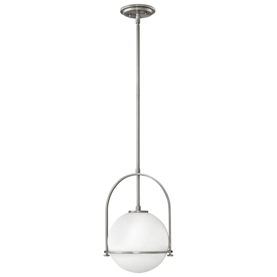 kinkiecik.pl Lampa wisząca Somerset – 1 źródło światła – Opalowe szkło – Szczotkowany nikiel QN-SOMERSET-P-O-BN Elstead