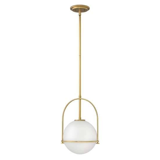 kinkiecik.pl Lampa wisząca Somerset – 1 źródło światła – Opalowe szkło – Stary mosiądz QN-SOMERSET-P-O-HB Elstead Lighti