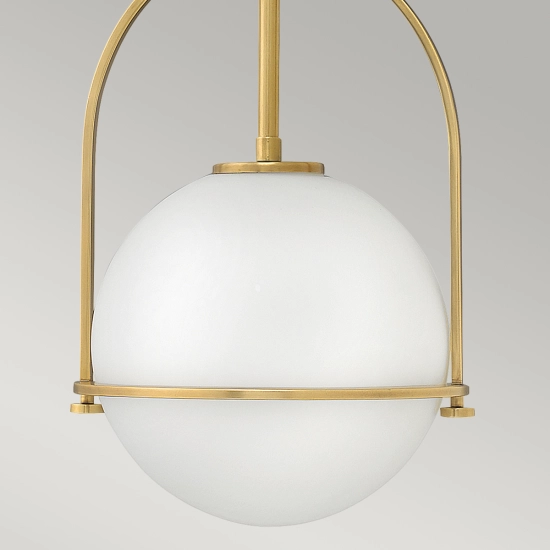 Lampa wisząca Somerset – 1 źródło światła – Opalowe szkło – Stary mosiądz QN-SOMERSET-P-O-HB Elstead Lighting