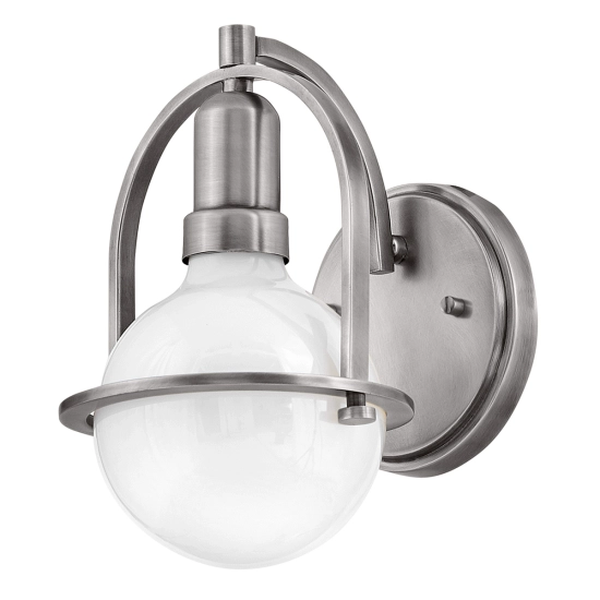 kinkiecik.pl Kinkiet Somerset – 1 źródło światła – Opalowe szkło – Szczotkowany nikiel QN-SOMERSET1-BN Elstead Lighting