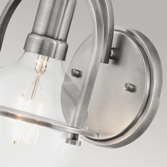 Kinkiet Somerset – 1 źródło światła – Przezroczyste szkło – Szczotkowany nikiel QN-SOMERSET1-C-BN Elstead Lighting