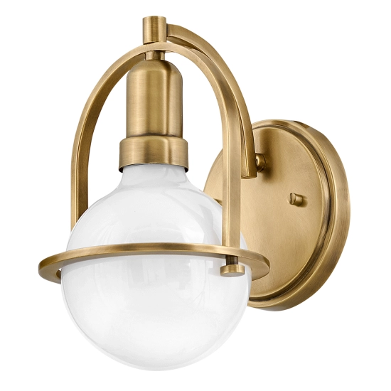 kinkiecik.pl Kinkiet Somerset – 1 źródło światła – Opalowe szkło – Stary mosiądz QN-SOMERSET1-HB Elstead Lighting