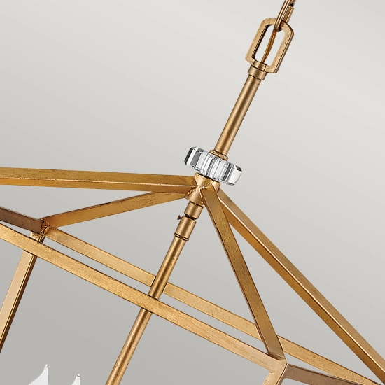 Duża lampa wisząca/ Półplafon Stinson – 4 źródła światła – Przecierany mosiądz QN-STINSON-4P-L-DBR Elstead Lighting