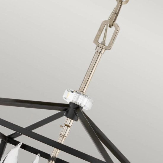 Lampa wisząca/ Półplafon Stinson – 4 źródła światła – Czarna/ Polerowany nikiel QN-STINSON-4P-M-BK Elstead Lighting