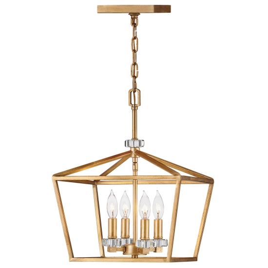 kinkiecik.pl Lampa wisząca/ Półplafon Stinson – 4 źródła światła – Przecierany mosiądz QN-STINSON-4P-M-DBR Elstead Light