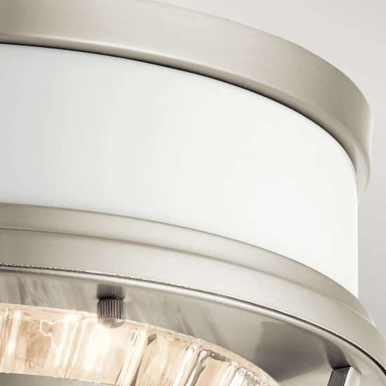 Plafon Tollis – 2 źródła światła – Białe/ Szczotkowany nikiel QN-TOLLIS-F-BN Elstead Lighting