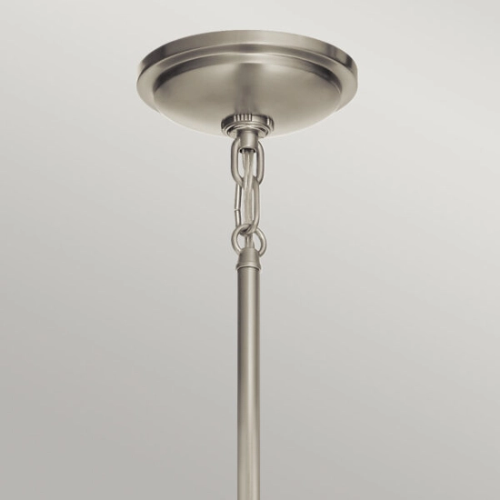 Lampa wisząca Tollis – 1 źródło światła – Białe/ Szczotkowany nikiel QN-TOLLIS-MP-BN Elstead Lighting