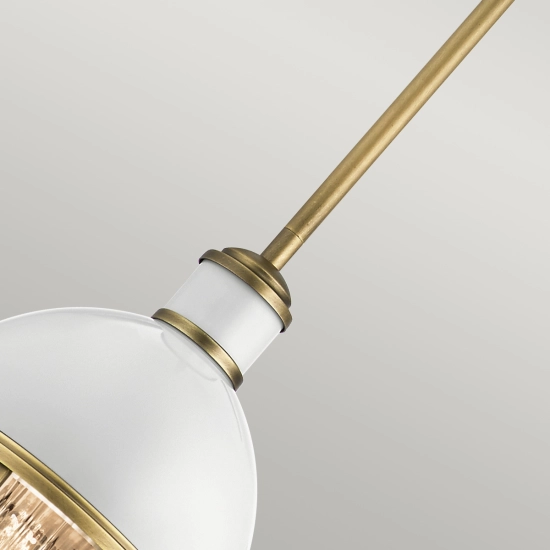 Lampa wisząca Tollis – 1 źródło światła – Białe/ Naturalny mosiądz QN-TOLLIS-MP-NBR Elstead Lighting
