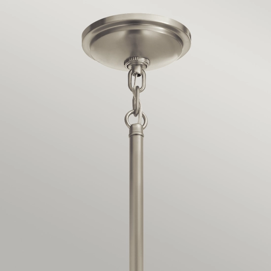 Lampa wisząca Tollis – 1 źródło światła – Białe/ Szczotkowany nikiel QN-TOLLIS-P-BN Elstead Lighting