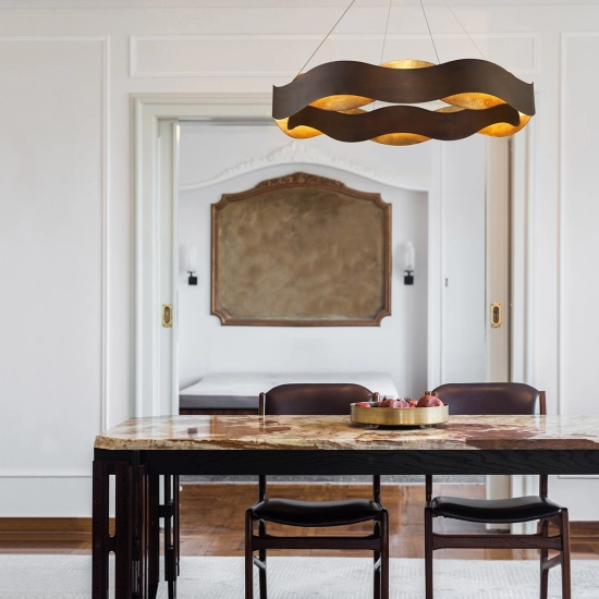 Duży żyrandol Vaughan – Brązowo-złoty QN-VAUGHAN-P-L-BRZ-GD Elstead Lighting