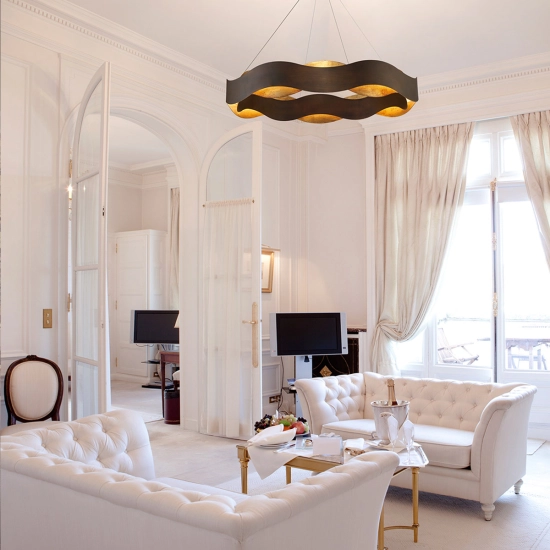 Średni żyrandol Vaughan – Brązowo-złoty QN-VAUGHAN-P-M-BRZ-GD Elstead Lighting