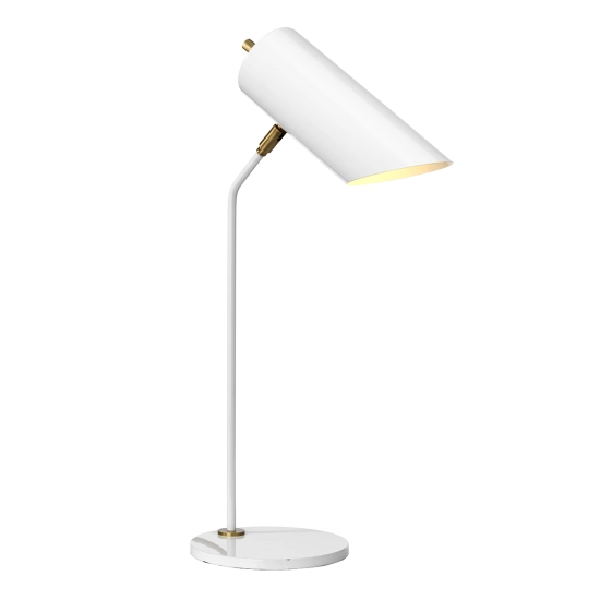 kinkiecik.pl Lampa biurkowa Quinto – 1 źródło światła – Biała/ Stary mosiądz QUINTO-TL-WAB Elstead Lightnig