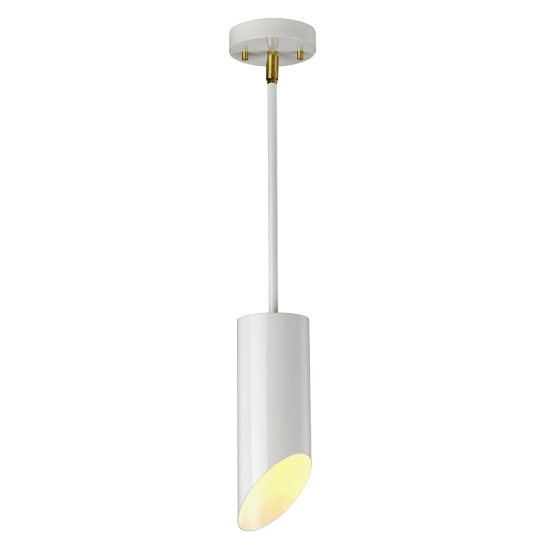 kinkiecik.pl Lampa wisząca Quinto – 1 źródło światła – Biała/ Stary mosiądz QUINTO1P-WAB Elstead Lightnig