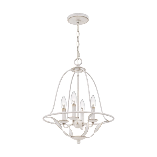 Lampa wisząca Bradbury – 4 źródła światła – Antyczna biel QZ-BRADBURY-4P-AWH Elstead Lighting
