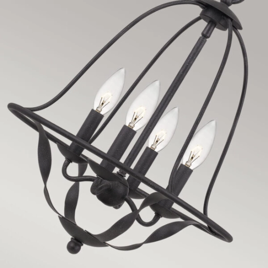 Lampa wisząca Bradbury – 4 źródła światła – Popielata QZ-BRADBURY-4P-GK Elstead Lighting