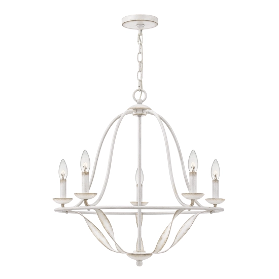 Żyrandol Bradbury – 5 źródeł światła – Antyczna biel QZ-BRADBURY5-AWH Elstead Lighting