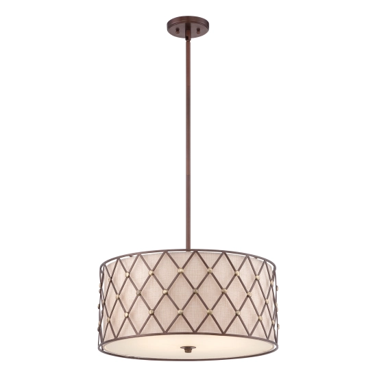kinkiecik.pl Duża lampa wisząca Brown Lattice – 4 źródła światła QZ-BROWN-LATTICE-P-L Elstead Lightnig