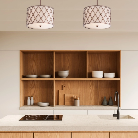 Lampa wisząca Brown Lattice – 3 źródła światła QZ-BROWN-LATTICE-P-M Elstead Lighting