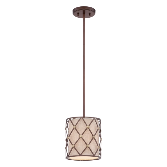 kinkiecik.pl Mała lampa wisząca Brown Lattice – 1 źródło światła QZ-BROWN-LATTICE-P-S Elstead Lightnig