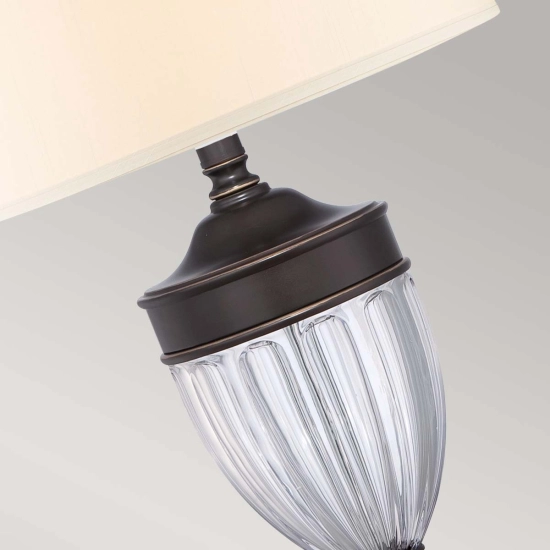 Lampa stołowa Dennison – 1 źródło światła – Brąz palladiański QZ-DENNISON-PB Elstead Lighting