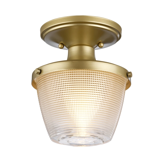 kinkiecik.pl Półplafon Dublin – 1 źródło światła – Malowany naturalny mosiądz QZ-DUBLIN-SF-PNBR Elstead Lighting