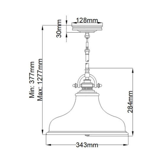 Lampa wisząca Emery – 1 źródło światła – Cesarskie srebro QZ-EMERY-P-M-IS Elstead Lighting