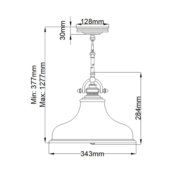 Lampa wisząca Emery – 1 źródło światła – Brąz palladiański QZ-EMERY-P-M-PN Elstead Lighting