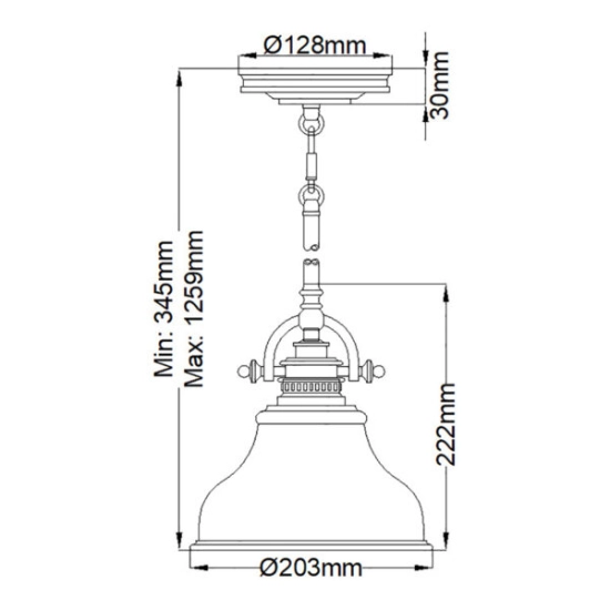 Mała lampa wisząca Emery – 1 źródło światła – Cesarskie srebro QZ-EMERY-P-S-IS Elstead Lighting