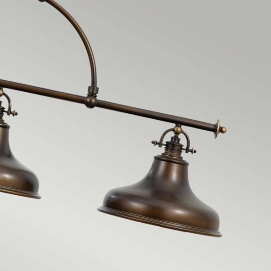 Podłużna lampa wisząca Emery – 3 źródła światła – Brąz palladiański QZ-EMERY3P-PN Elstead Lighting